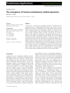 The emergence of human-evolutionary medical genomics Bernard J. Crespi