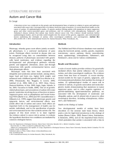 LITERATURE REVIEW Autism and Cancer Risk B. Crespi