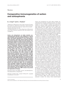Comparative immunogenetics of autism and schizophrenia Review B. J. Crespi