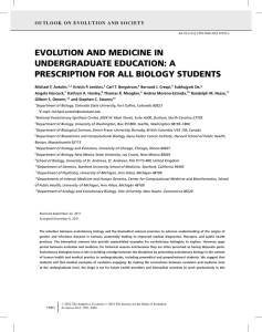 EVOLUTION AND MEDICINE IN UNDERGRADUATE EDUCATION: A PRESCRIPTION FOR ALL BIOLOGY STUDENTS