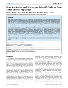 How Are Autism and Schizotypy Related? Evidence from a Non-Clinical Population