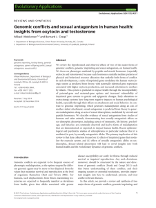 Evolutionary Applications Genomic conflicts and sexual antagonism in human health: