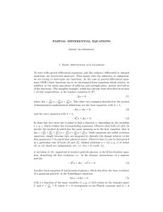 PARTIAL DIFFERENTIAL EQUATIONS 1. Basic definitions and examples