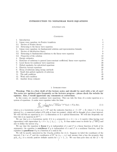 INTRODUCTION TO NONLINEAR WAVE EQUATIONS Contents 1. Introduction