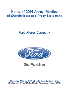 Notice of 2014 Annual Meeting of Shareholders and Proxy Statement