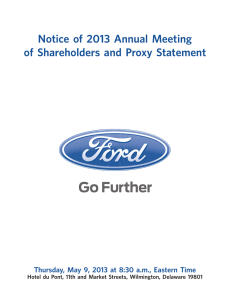 Notice of 2013 Annual Meeting of Shareholders and Proxy Statement