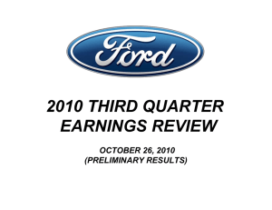 2010 THIRD QUARTER EARNINGS REVIEW OCTOBER 26, 2010 (PRELIMINARY RESULTS)
