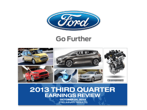 2013 THIRD QUARTER EARNINGS REVIEW OCTOBER 24, 2013