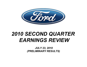 2010 SECOND QUARTER EARNINGS REVIEW JULY 23, 2010 (PRELIMINARY RESULTS)