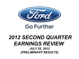 2012 SECOND QUARTER EARNINGS REVIEW  JULY 25, 2012
