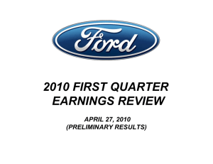2010 FIRST QUARTER EARNINGS REVIEW APRIL 27, 2010 (PRELIMINARY RESULTS)