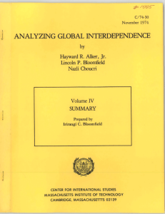 ANALYZING  GLOBAL  INTERDEPENDENCE SUMMARY by R.  Alker,  Jr.