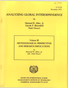 ANALYZING  GLOBAL  INTERDEPENDENCE METHODOLOGICAL  PERSPECTIVES by