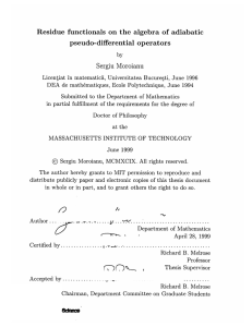 Residue  functionals  on  the  algebra ... pseudo-differential  operators Sergiu  Moroianu