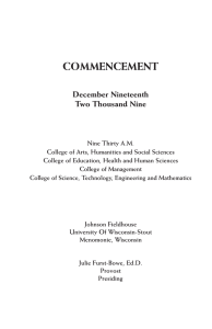 COMMENCEMENT December Nineteenth Two Thousand Nine