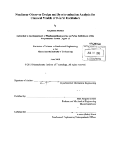 Nonlinear Observer Design  and Synchronization  Analysis  for