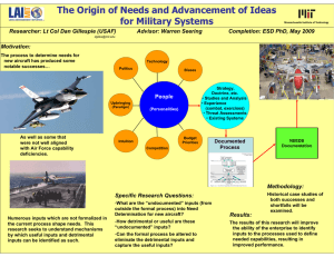 The Origin of Needs and Advancement of Ideas for Military Systems