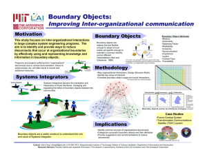 Boundary Objects: Improving Inter-organizational communication Motivation Boundary Objects