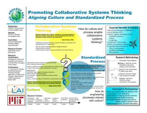 Promoting Collaborative Systems Thinking Aligning Culture and Standardized Process