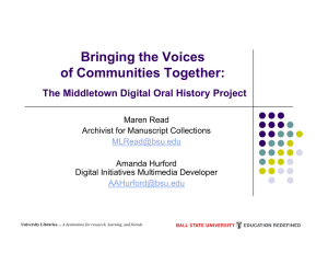 Bringing the Voices of Communities Together: The Middletown Digital Oral History Project