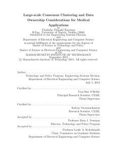 Large-scale Consensus Clustering and Data Ownership Considerations for Medical Applications Chidube Donald Ezeozue