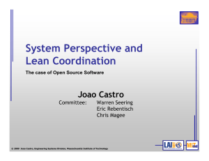 System Perspective and Lean Coordination Joao Castro Committee: