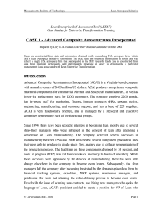 CASE 1 - Advanced Composite Aerostructures Incorporated