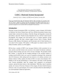 CASE 2 - Electronic Systems Incorporated  Lean Enterprise Self-Assessment Tool (LESAT)