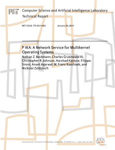 P IKA: A Network Service for Multikernel Operating Systems Technical Report