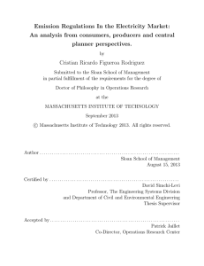 Emission Regulations In the Electricity Market: planner perspectives.