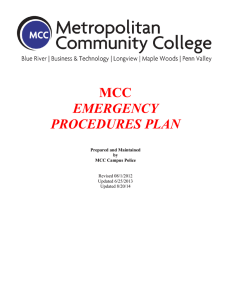 MCC EMERGENCY PROCEDURES PLAN At each
