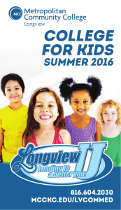 College for Kids Summer 2016 816.604.2030