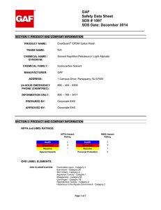 GAF Safety Data Sheet SDS # 1097 SDS Date: December 2014