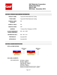 GAF Materials Corporation Safety Data Sheet SDS # 1082