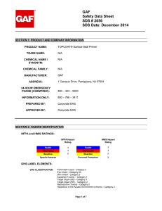 GAF Safety Data Sheet SDS # 2056 SDS Date: December 2014