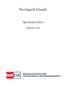 Prestique® Grandé Spcification Sheet Updated: 6/04