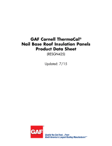 GAF Cornell ThermaCal  Nail Base Roof Insulation Panels Product Data Sheet