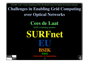 Cees de Laat! Challenges in Enabling Grid Computing over Optical Networks