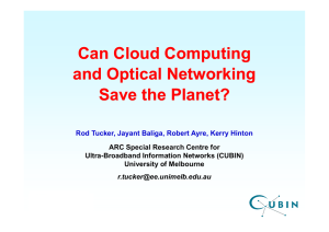 Can Cloud Computing and Optical Networking S th Pl