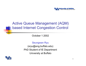 Active Queue Management (AQM) based Internet Congestion Control October 1 2002 ()