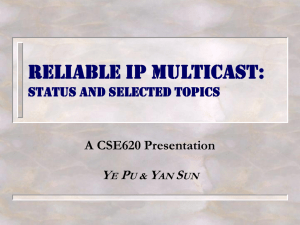 Reliable IP Multicast: Y P S