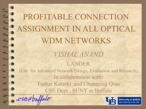 PROFITABLE CONNECTION ASSIGNMENT IN ALL OPTICAL WDM NETWORKS VISHAL ANAND