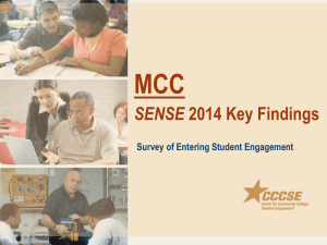 MCC SENSE Survey of Entering Student Engagement