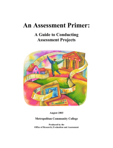 An Assessment Primer: A Guide to Conducting Assessment Projects Metropolitan Community College