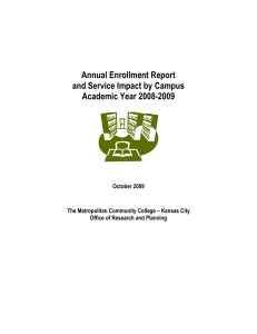 Annual Enrollment Report and Service Impact by Campus Academic Year 2008-2009