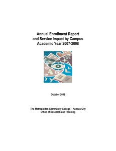 Annual Enrollment Report and Service Impact by Campus Academic Year 2007-2008