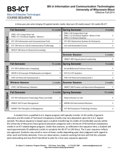 BS-ICT Minor in Enterprise Technologies COURSE SEQUENCE BS in Information and Communication Technologies