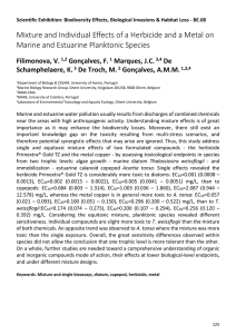 Mixture and Individual Effects of a Herbicide and a Metal... Marine and Estuarine Planktonic Species Filimonova, V. Gonçalves, F.