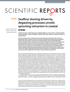 Seafloor doming driven by degassing processes unveils sprouting volcanism in coastal areas