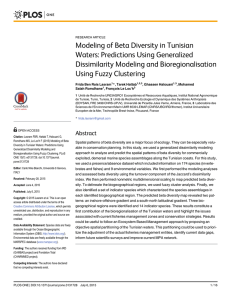 Modeling of Beta Diversity in Tunisian Waters: Predictions Using Generalized